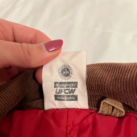 CARHARTT Men's Insulated Coveralls Sz 44 Brown Made in USA - Picture 10 of 16